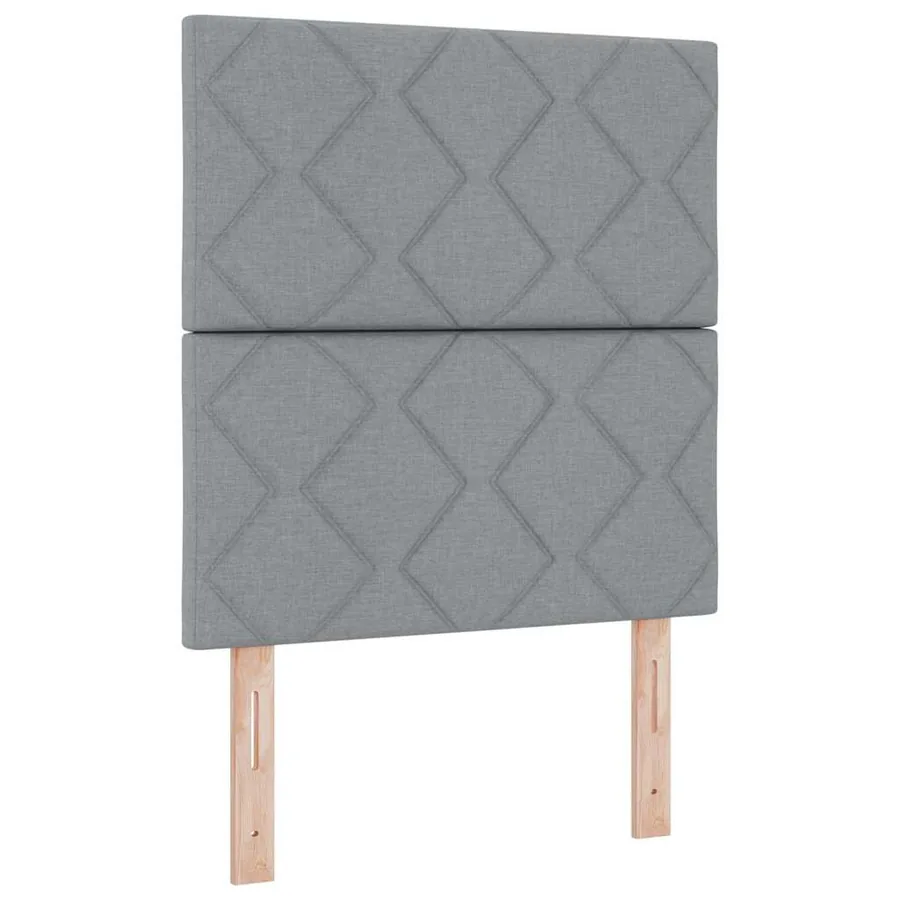 Lit à ressorts avec tête de lit Gris clair 200 x 80 cm tissu - 6