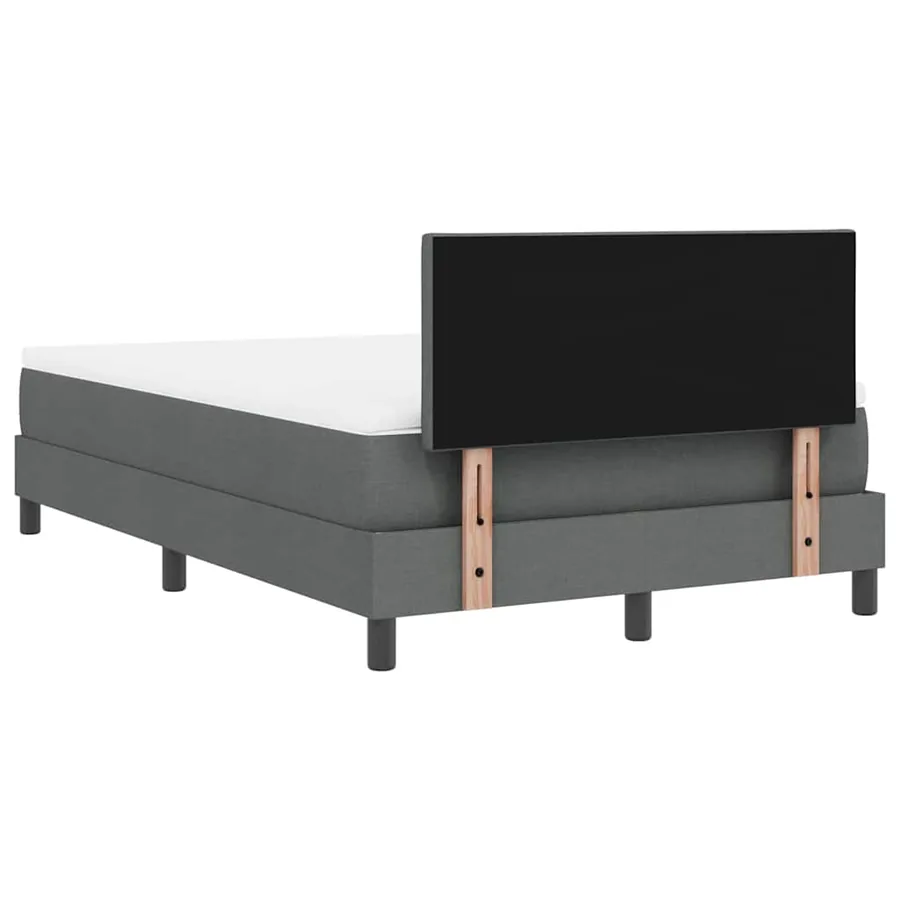 Lit à ressorts avec bandes LED Gris foncé 120 x 190 cm tissu - 10