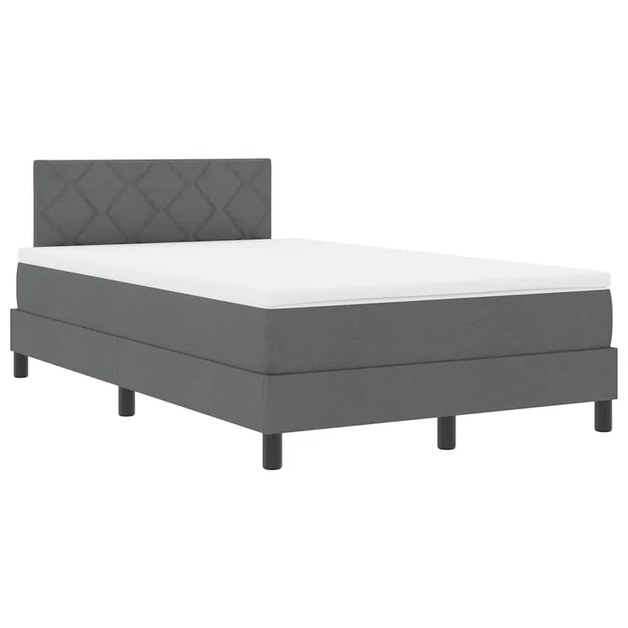 Lit à ressorts avec bandes LED Gris foncé 120 x 190 cm tissu - 2