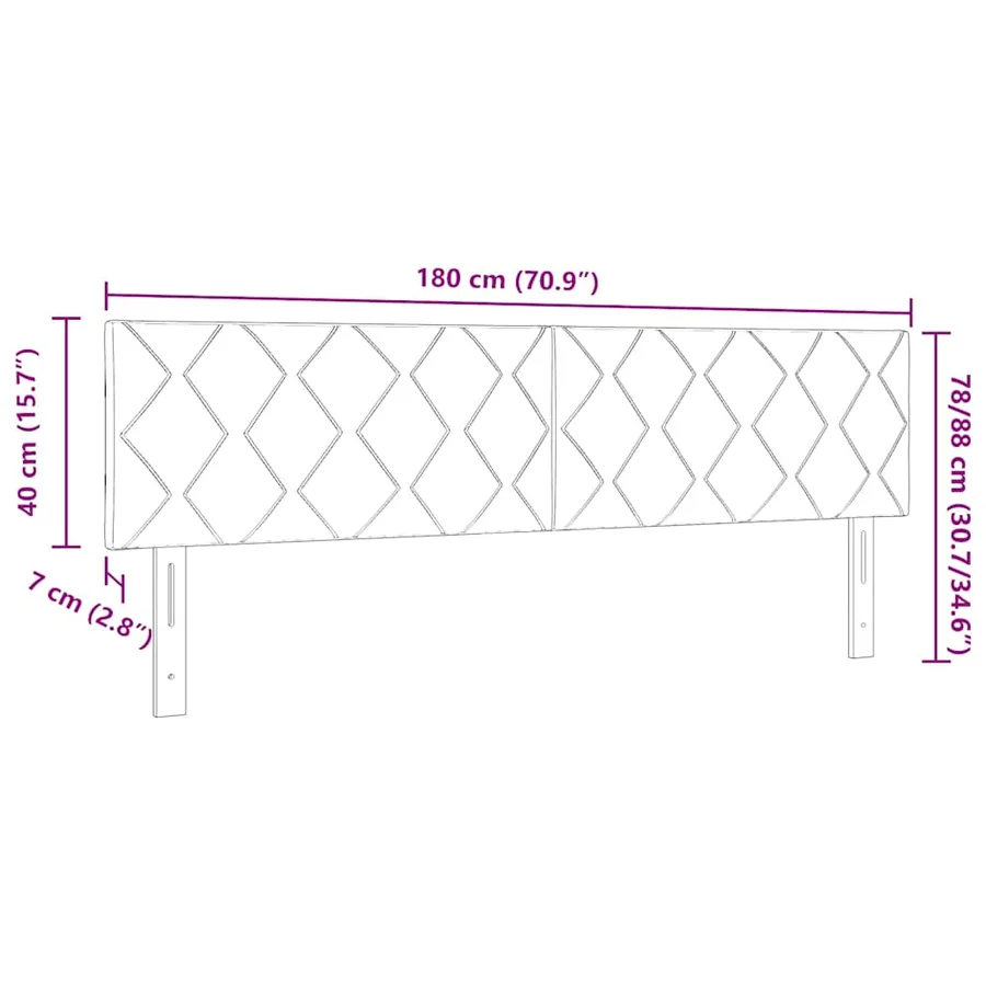 Tête de lit Gris clair 180 cm Velours - 6