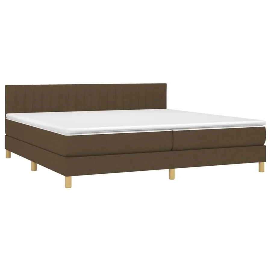 Sommier à lattes de lit matelas et LED Marron foncé 200x200 cm - 4