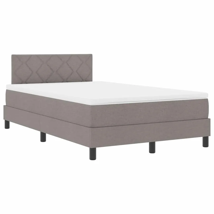 Lit à ressorts avec tête de lit Taupe 120 x 190 cm tissu - 4