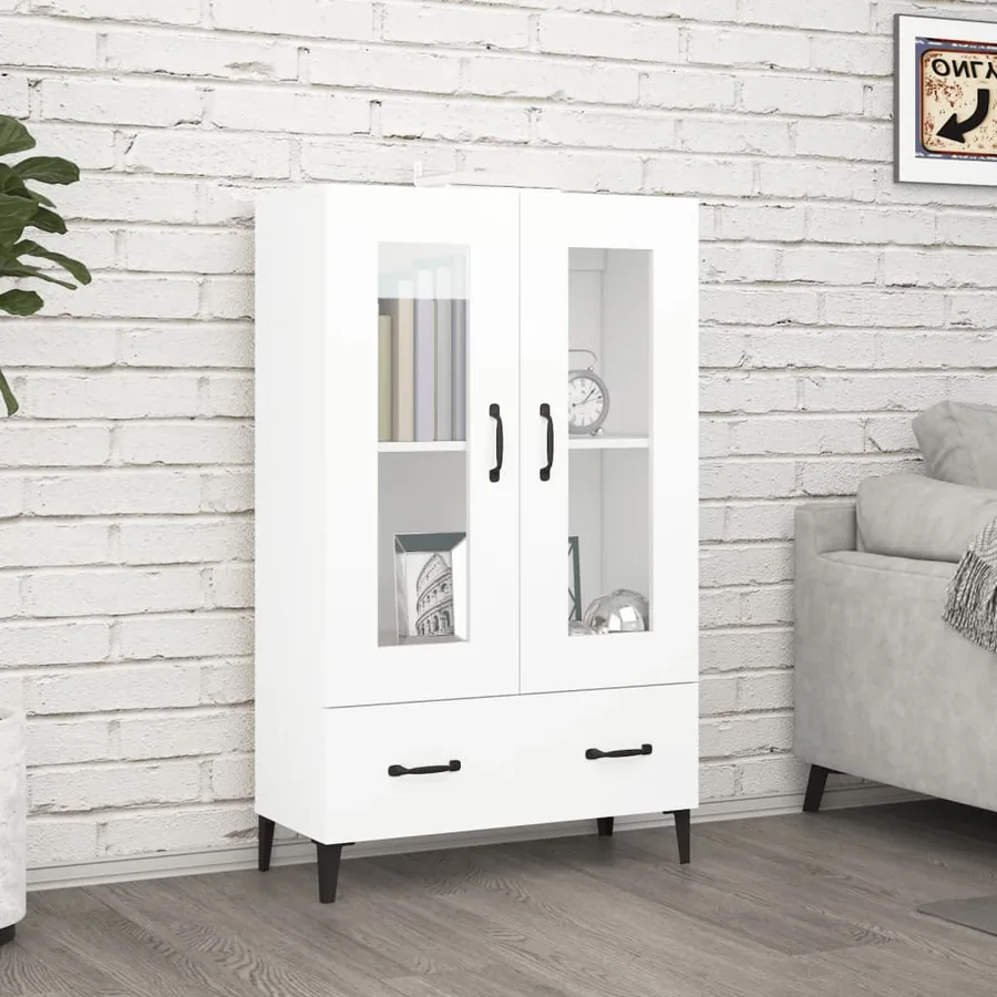Buffet haut Blanc 70x31x115 cm Bois d'ingénierie
