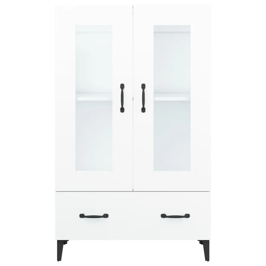 Buffet haut Blanc 70x31x115 cm Bois d'ingénierie - 5