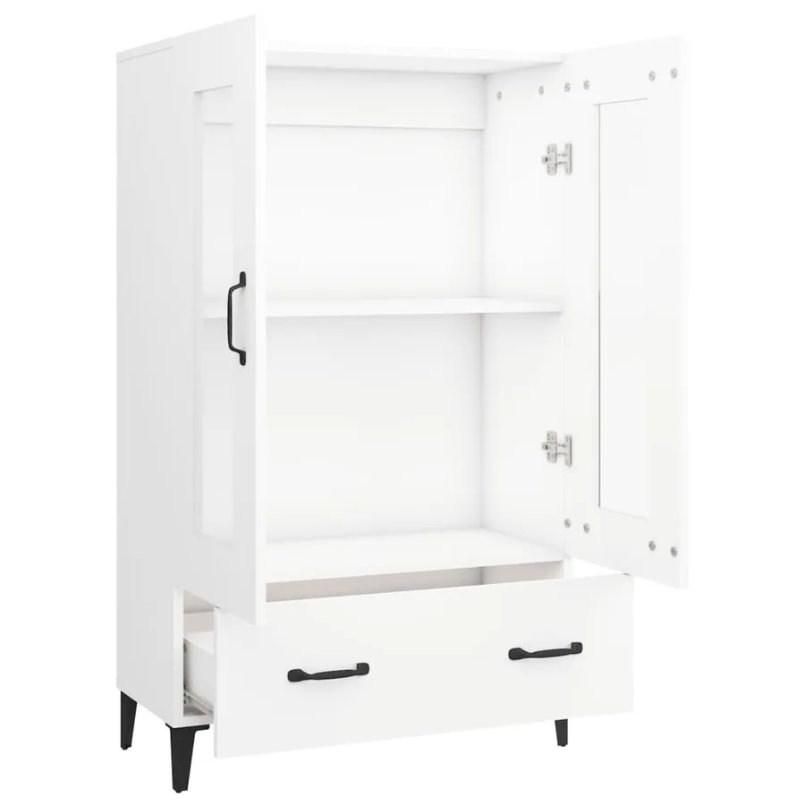 Buffet haut Blanc 70x31x115 cm Bois d'ingénierie - 6