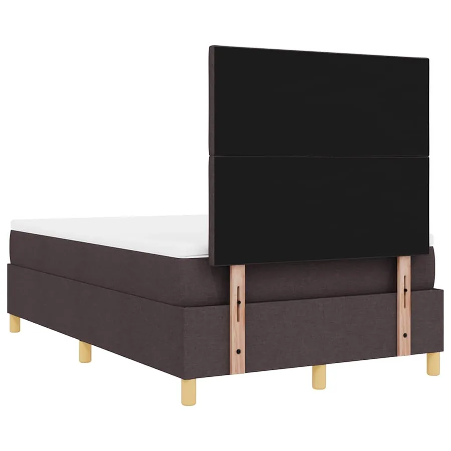 Lit à ressort LED Marron foncé 120 x 190 cm tissu - 10