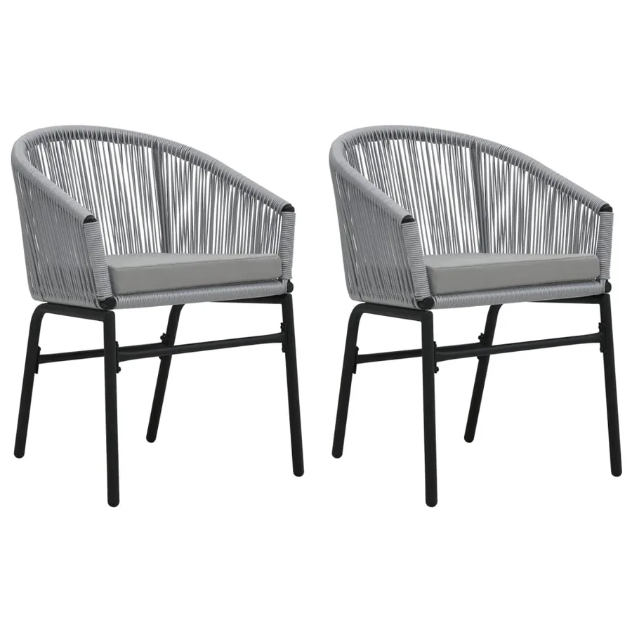 Chaises de jardin lot de 2 Anthracite Rotin PE