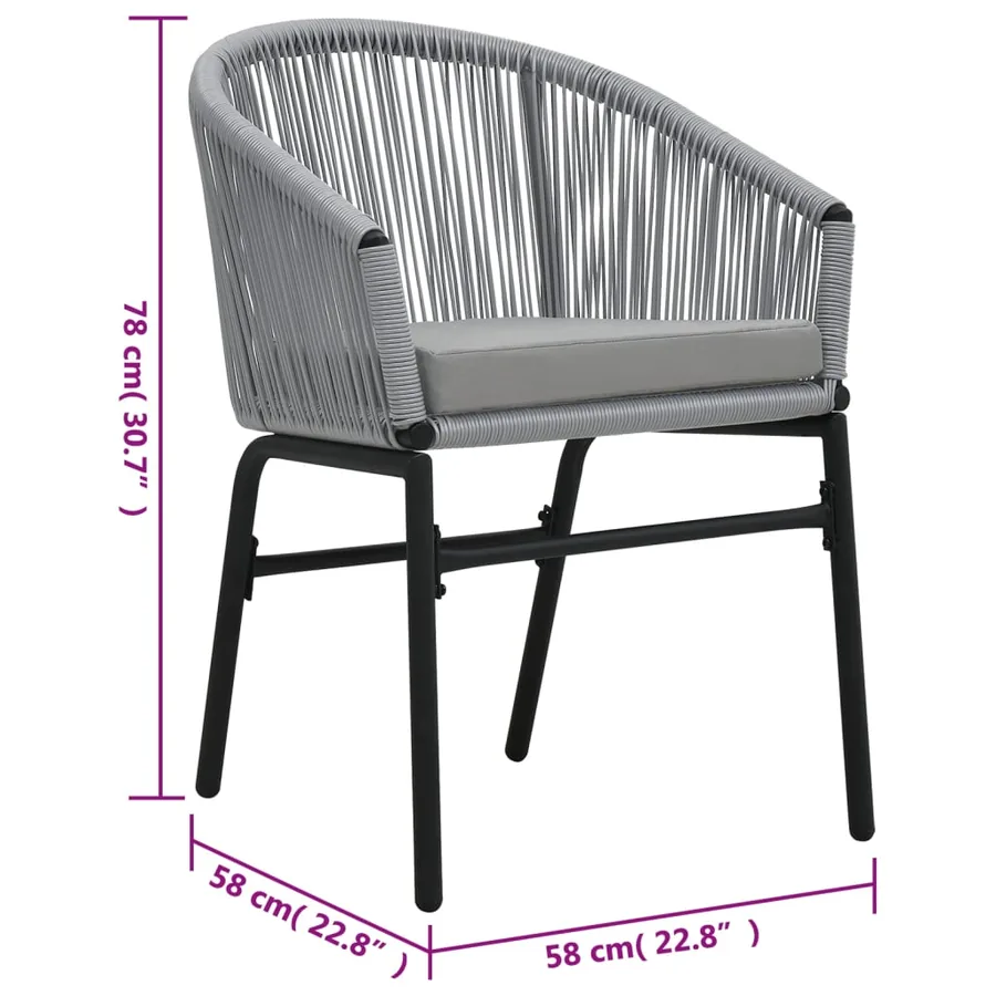 Chaises de jardin lot de 2 Anthracite Rotin PE - 9
