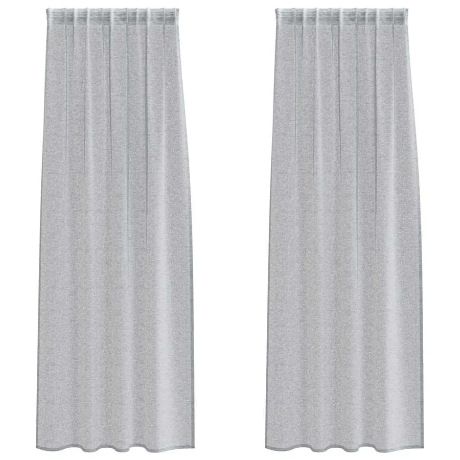 Rideau en Voile 2 pcs Gris foncé 260 x 140 cm Polyester - 2