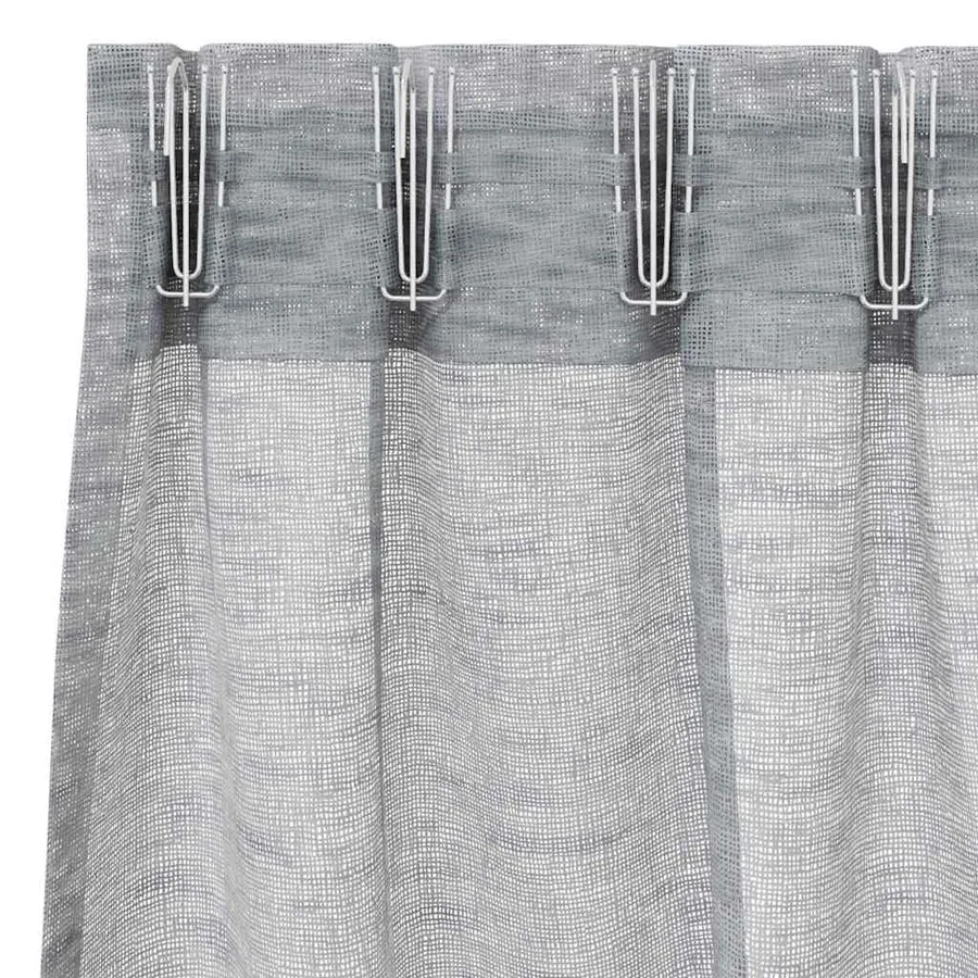 Rideau en Voile 2 pcs Gris foncé 260 x 140 cm Polyester - 5
