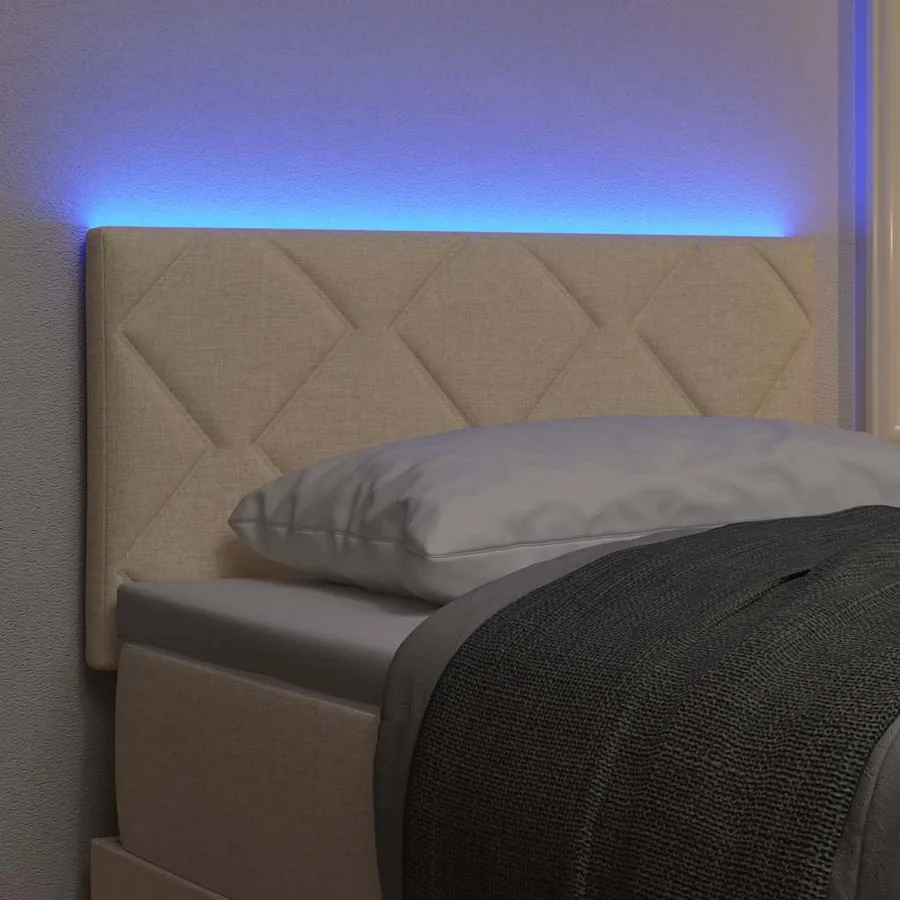 Tête de lit LED Crème 80 cm tissu - 4