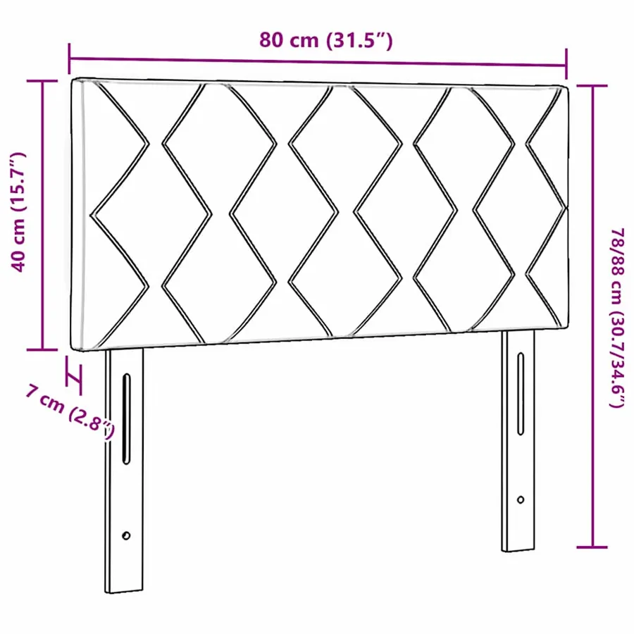 Tête de lit LED Crème 80 cm tissu - 8