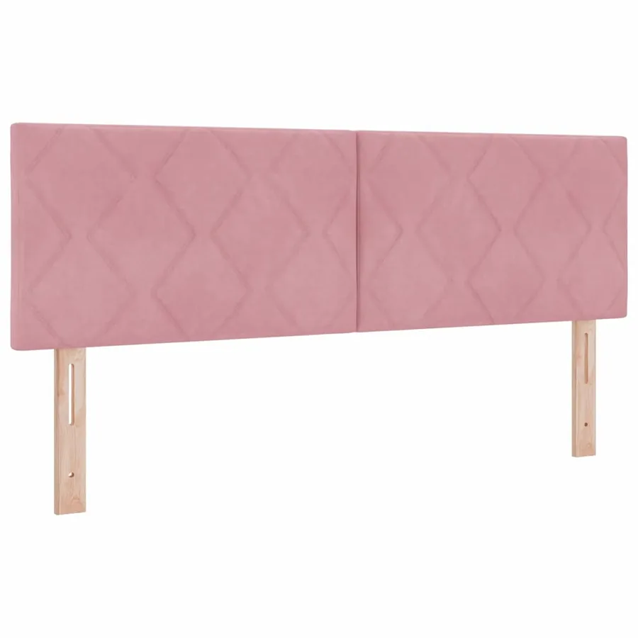 Lit à ressorts avec tête de lit Rose 200 x 160 cm Velours - 5