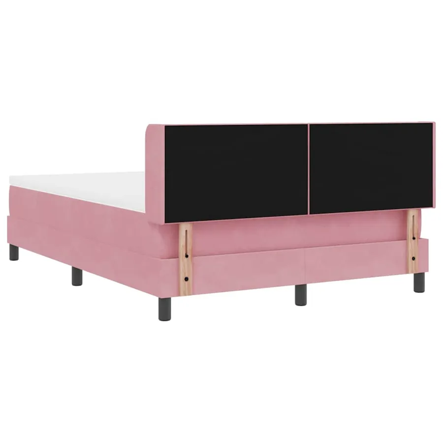 Lit à ressorts avec tête de lit Rose 200 x 160 cm Velours - 9