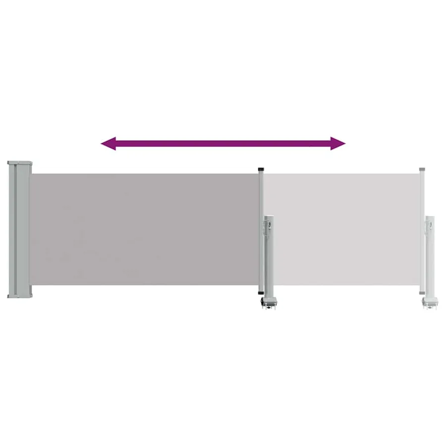Auvent latéral rétractable de patio 80x300 cm Gris - 7