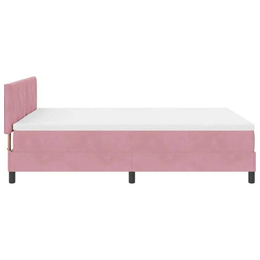 Lit à ressort LED avec bandes LED Rose 160 x 200 cm Velours - 9
