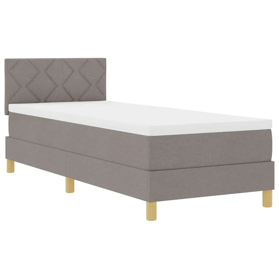 Lit à ressort LED avec bandes LED Taupe 80 x 200 cm tissu - 2