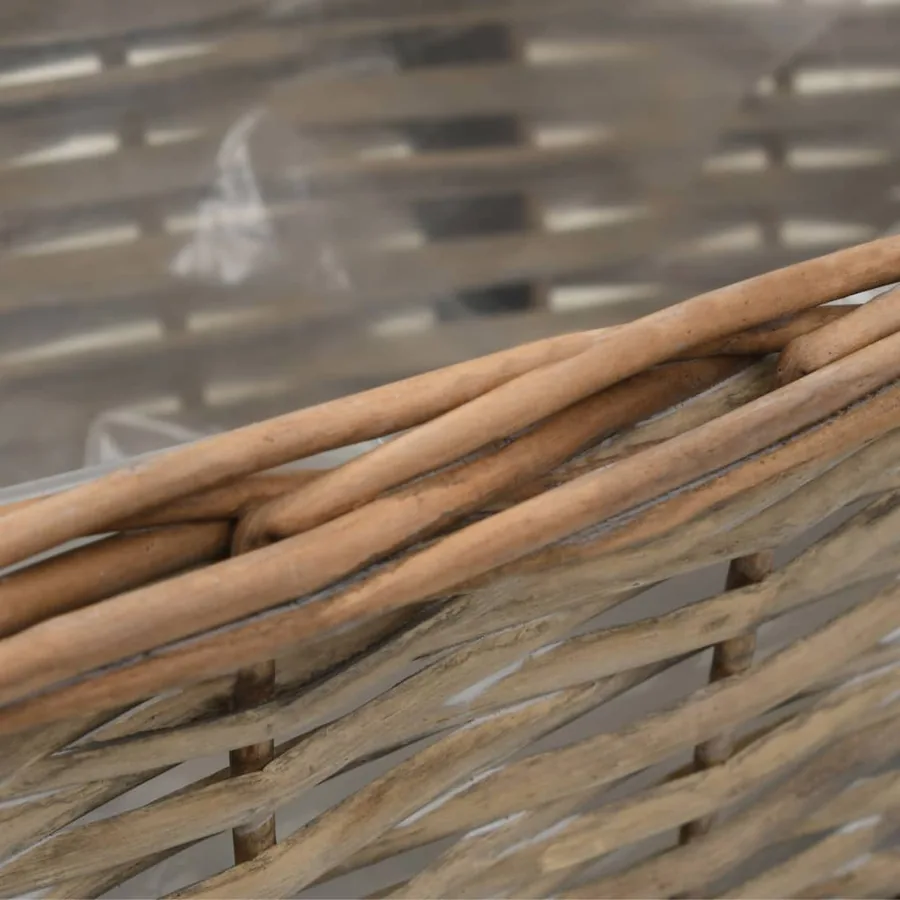 Jardinière de balcon 2 pcs Osier avec doublure en PE 40 cm - 5