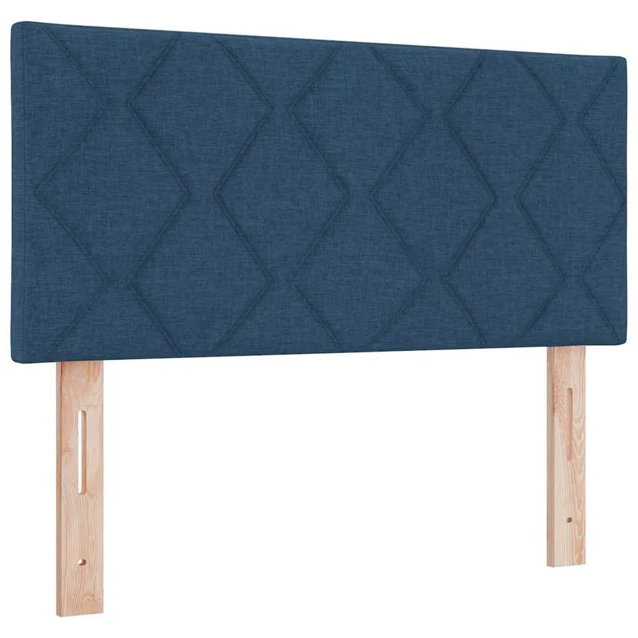 Lit à ressorts avec tête de lit Bleu 90 x 190 cm tissu - 6