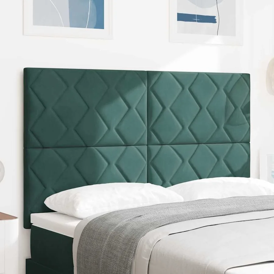 Tête de lit LED Vert foncé 144 cm Velours