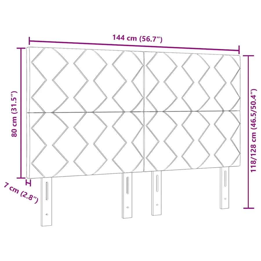 Tête de lit LED Vert foncé 144 cm Velours - 10