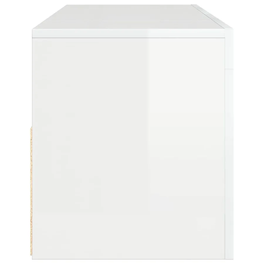 Meuble TV avec lumières LED blanc brillant 120x35x40 cm - 9