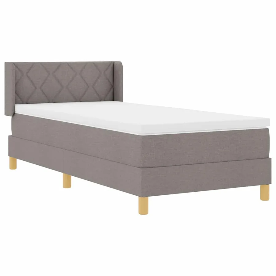 Lit à ressorts avec tête de lit Taupe 190 x 90 cm tissu - 6