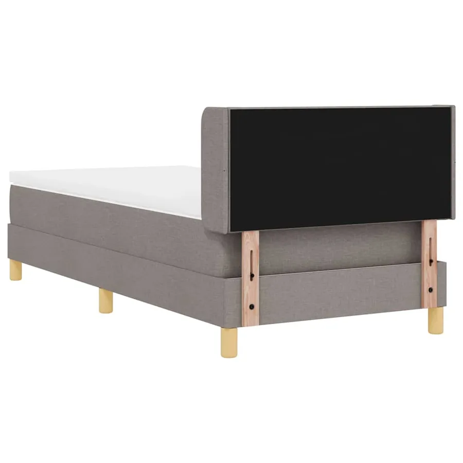 Lit à ressorts avec tête de lit Taupe 190 x 90 cm tissu - 9