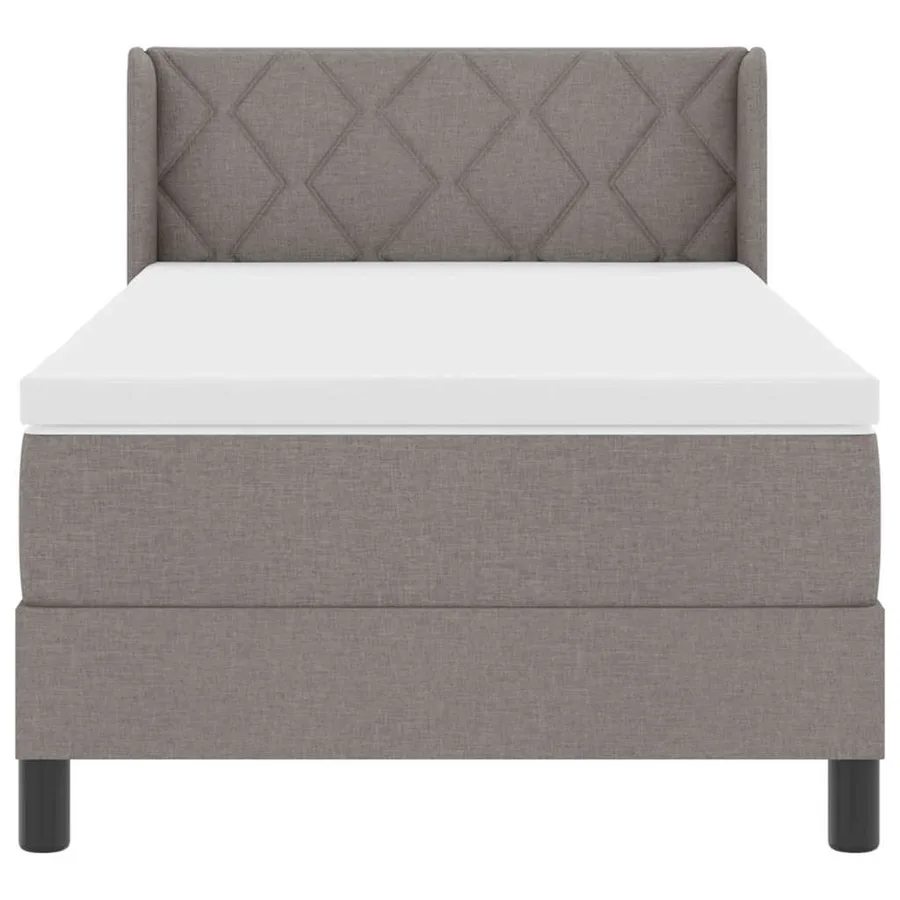 Lit à ressorts avec tête de lit Taupe 200 x 90 cm tissu - 7