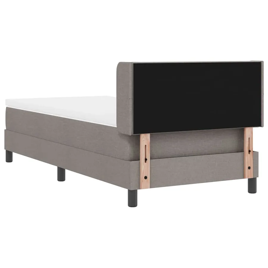Lit à ressorts avec tête de lit Taupe 200 x 90 cm tissu - 9