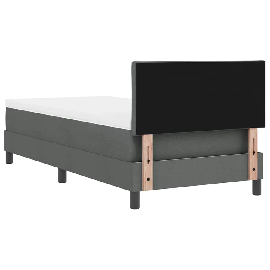 Lit à ressorts avec bandes LED Gris foncé 90 x 200 cm tissu - 10