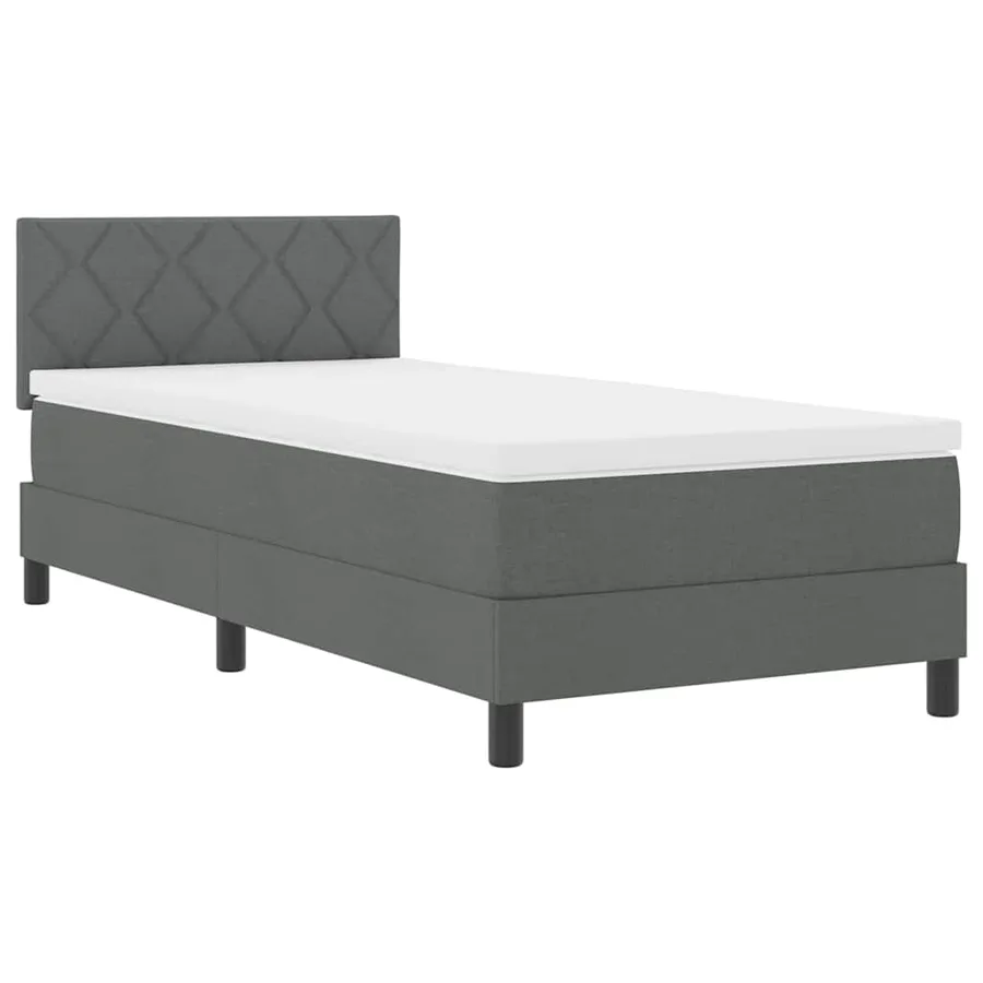 Lit à ressorts avec bandes LED Gris foncé 90 x 200 cm tissu - 2