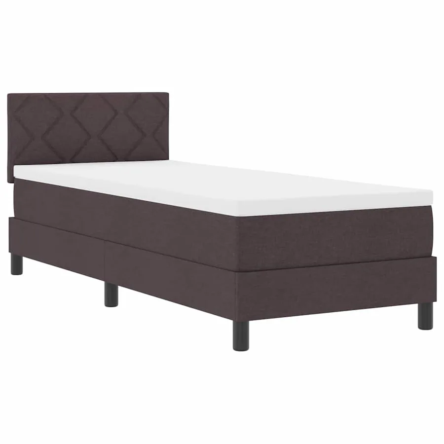 Lit à ressorts avec bandes LED Marron foncé 80 x 200 cm tissu - 2