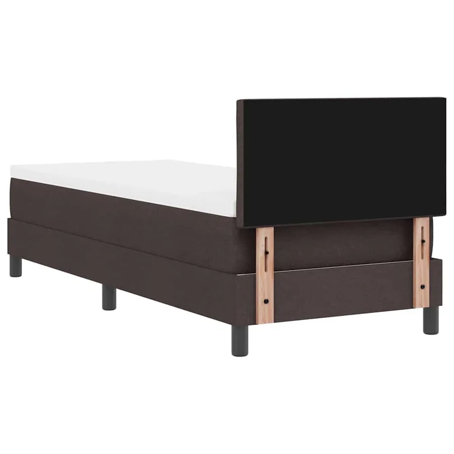 Lit à ressorts avec bandes LED Marron foncé 80 x 200 cm tissu - 8