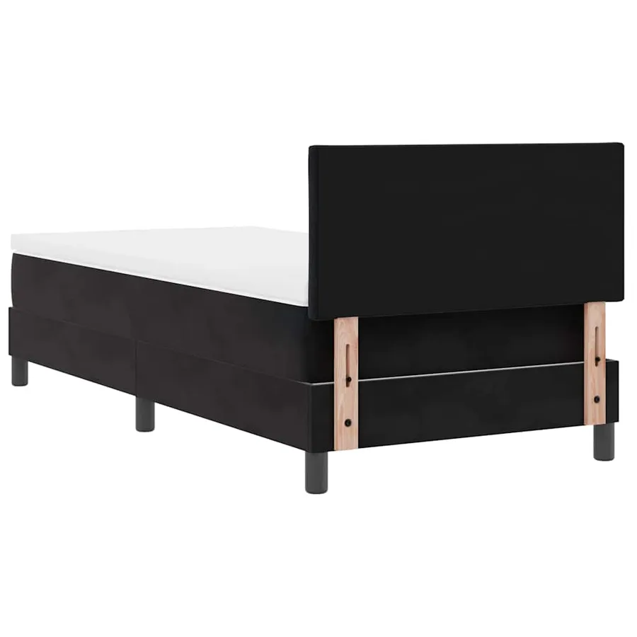 Lit à ressort LED avec bandes LED Noir 90 x 190 cm Velours - 8