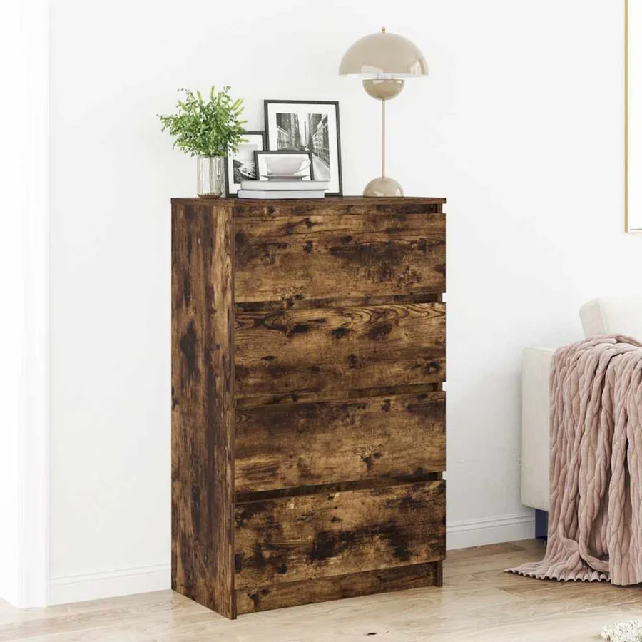 Buffet Chêne fumé 60x35x98,5 cm Bois d'ingénierie