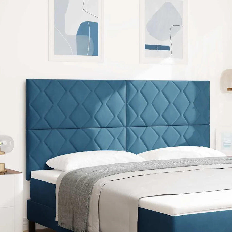 Tête de lit LED Bleu foncé 180 cm Velours