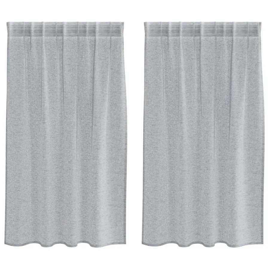 Rideau en Voile 2 pcs Gris foncé 140 x 140 cm Polyester - 2