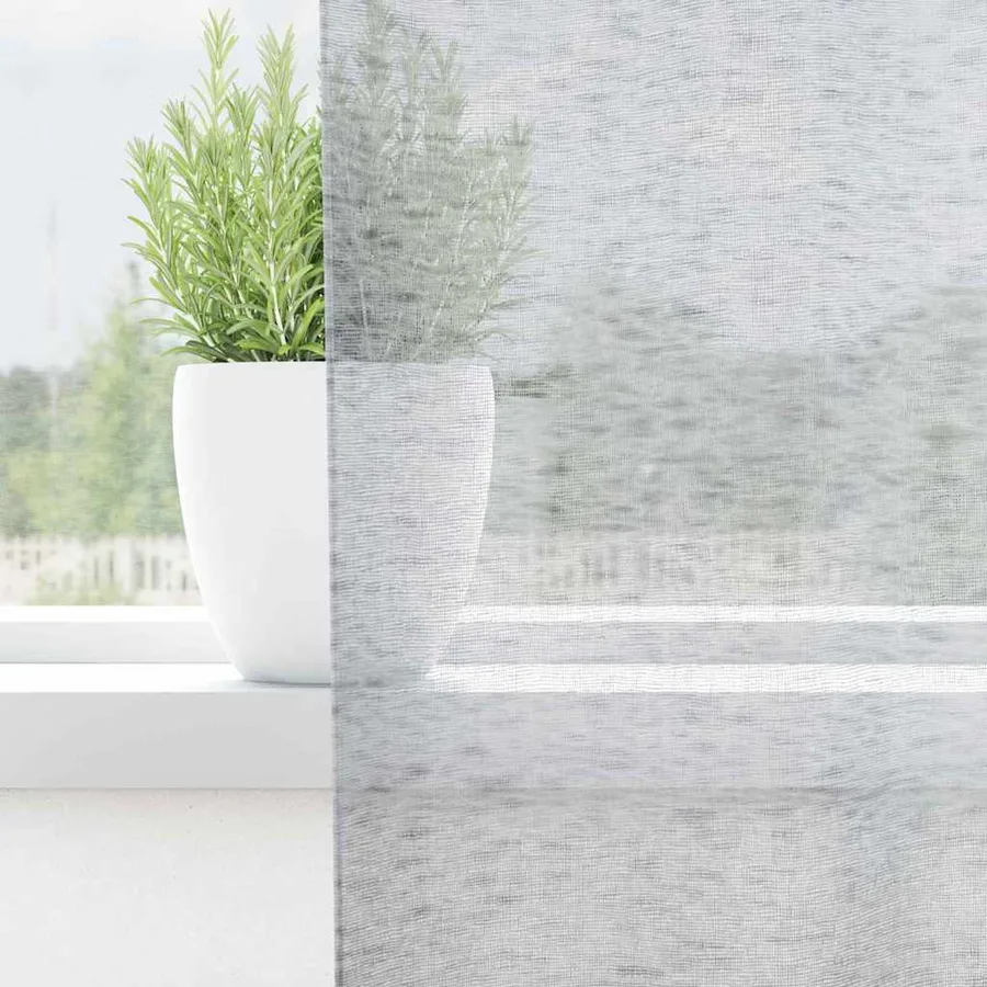 Rideau en Voile 2 pcs Gris foncé 140 x 140 cm Polyester - 3