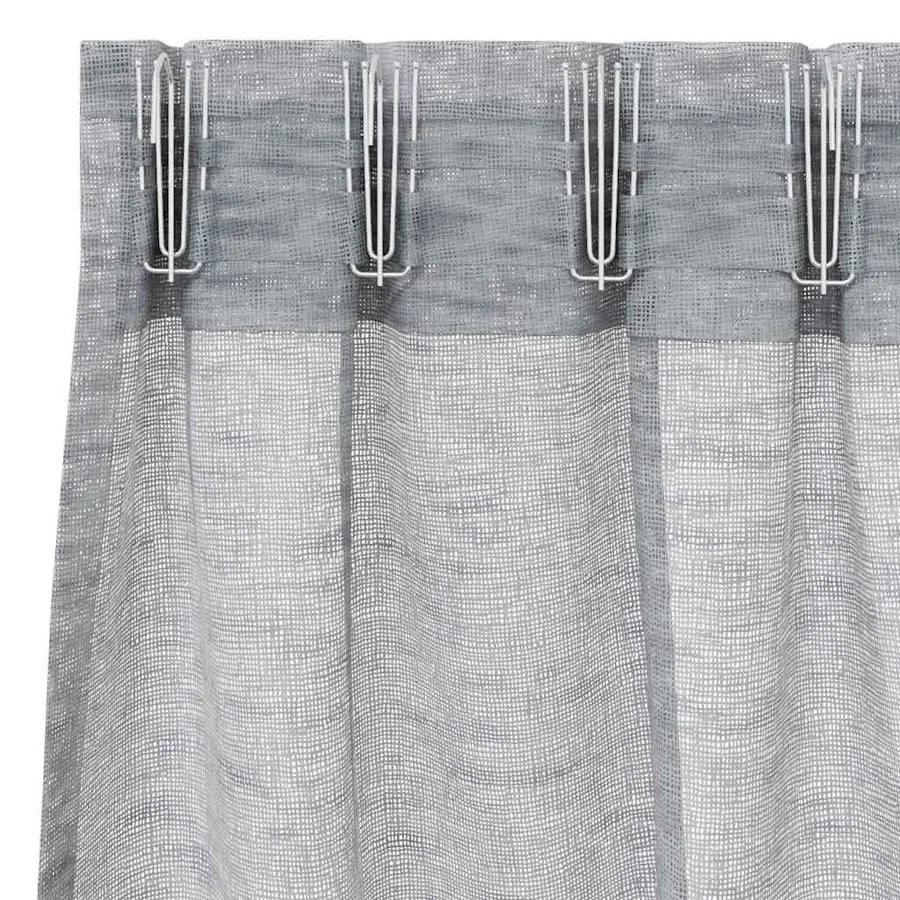 Rideau en Voile 2 pcs Gris foncé 140 x 140 cm Polyester - 5
