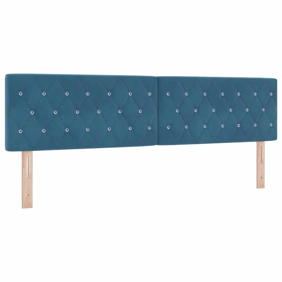 Tête de lit LED avec bandes LED Bleu foncé 180 cm Velours - 2