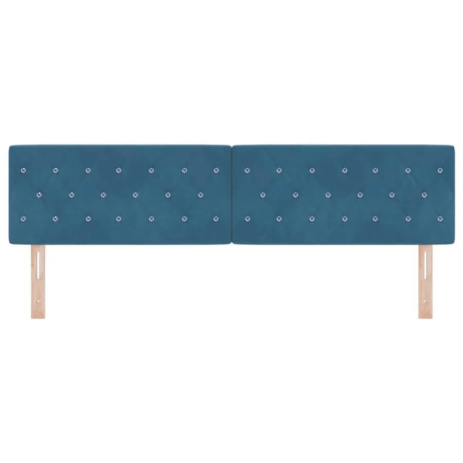 Tête de lit LED avec bandes LED Bleu foncé 180 cm Velours - 5