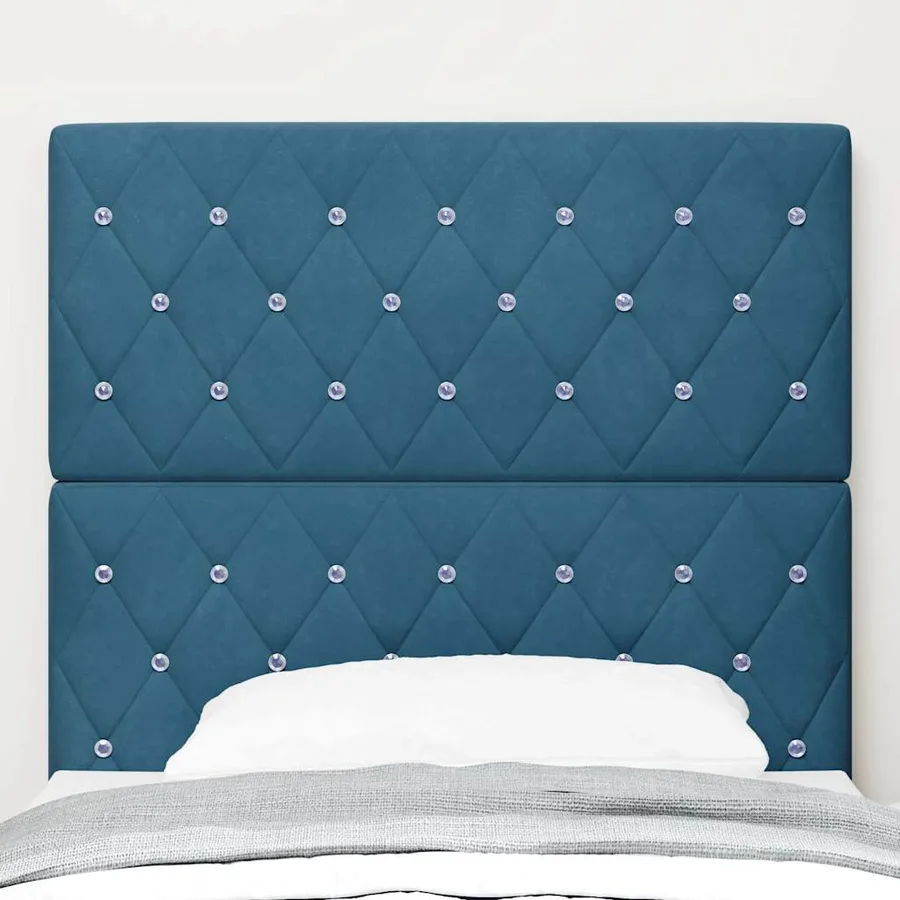 Tête de lit LED avec bandes LED Bleu foncé 90 cm Velours - 3