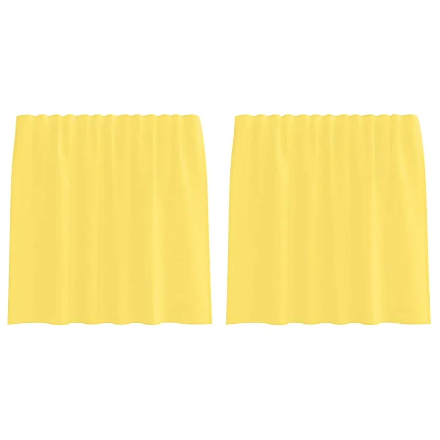 Rideaux en voile avec passe-tringles 2 pcs jaune - 2