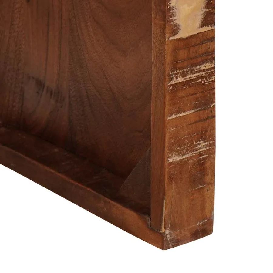 Table Gigogne 3 pcs Marron Bois Recyclé Solide - 8