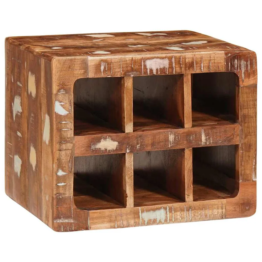 Étagère à vin Marron 44 x 30 x 35 cm Bois Recyclé Solide