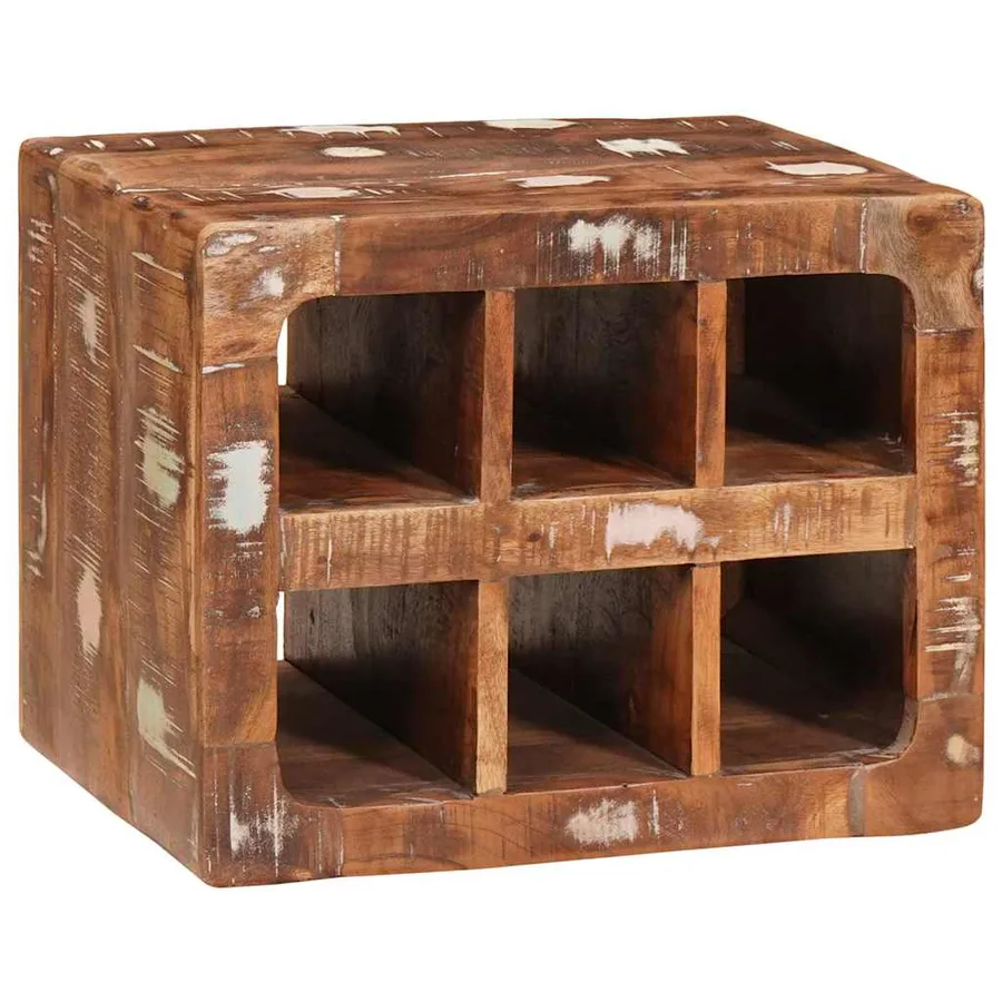 Étagère à vin Marron 44 x 30 x 35 cm Bois Recyclé Solide - 2