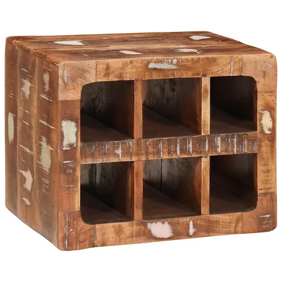 Étagère à vin Marron 44 x 30 x 35 cm Bois Recyclé Solide - 3