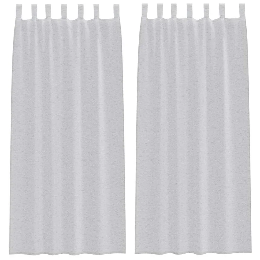 Rideau en Voile 2 pcs Gris clair 245 x 140 cm Polyester - 2