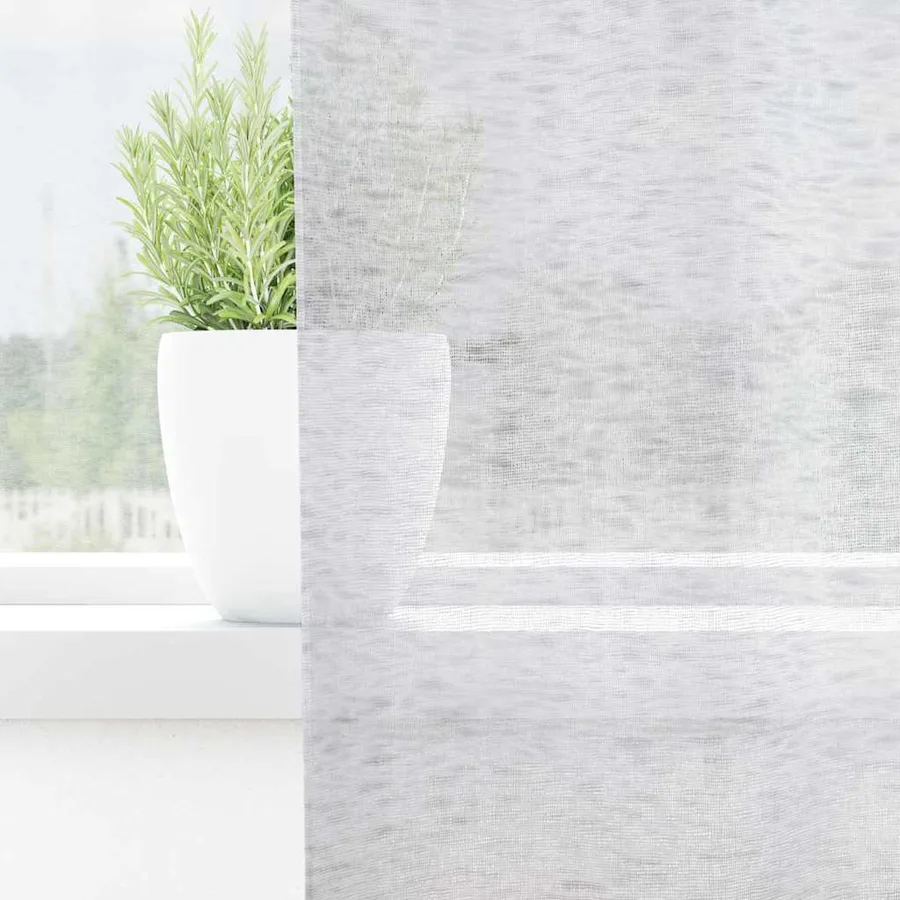 Rideau en Voile 2 pcs Gris clair 245 x 140 cm Polyester - 3